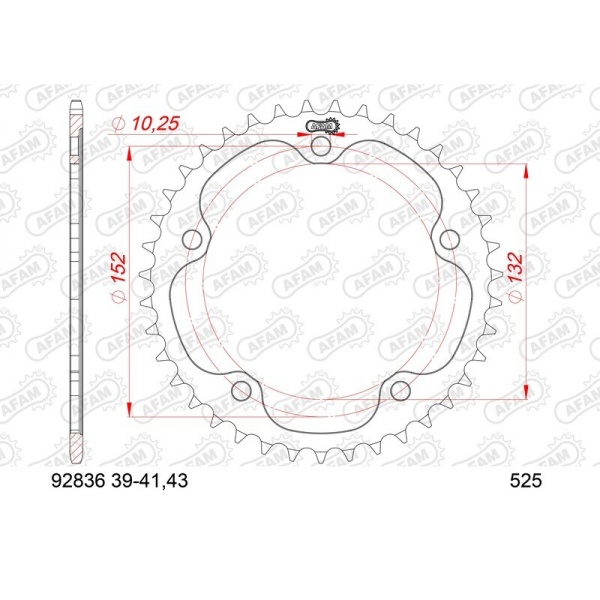 Couronne AFAM acier standard 92836 - 525 Couronne AFAM acier standard 92836 - 525