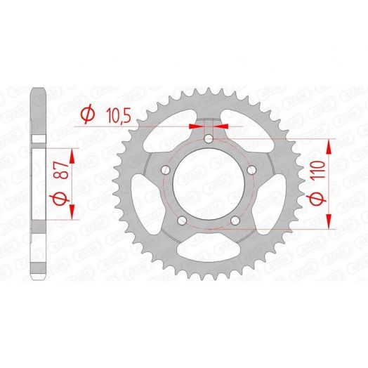 Couronne AFAM acier standard 14404 - 525