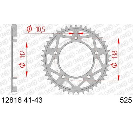 Couronne AFAM acier standard 12816 - 525