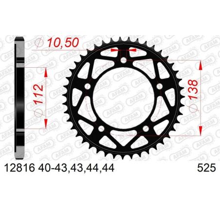 Couronne AFAM acier standard 12816 - 525