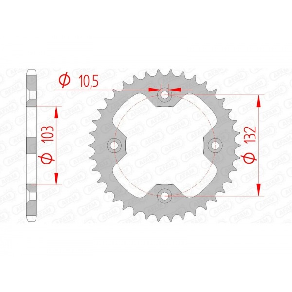 Couronne AFAM acier standard 71305 - 520 Couronne AFAM acier standard 71305 - 520