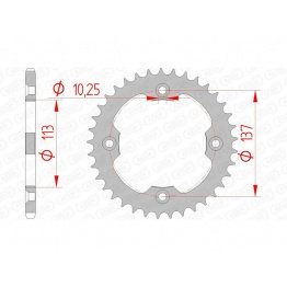 Couronne AFAM acier standard 14412 - 520