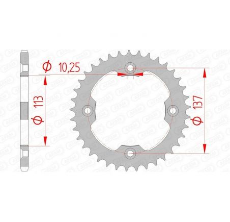 Couronne AFAM acier standard 14412 - 520