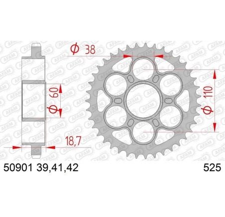 Couronne AFAM acier standard 50901 - 525