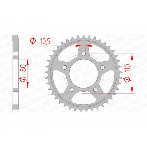 Couronne AFAM acier standard 10504 - 525 Couronne AFAM acier standard 10504 - 525