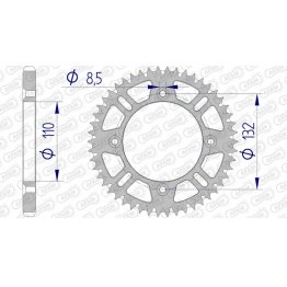 Couronne AFAM aluminium Ultra-Light anti-boue 72102 - 428