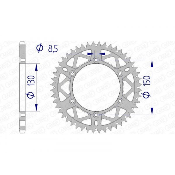 Couronne AFAM aluminium Ultra-Light anti-boue 13323 - 520 Couronne AFAM aluminium Ultra-Light anti-boue 13323 - 520