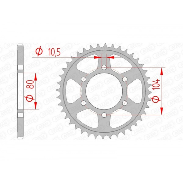 Couronne AFAM acier standard 16504 - 520 Couronne AFAM acier standard 16504 - 520