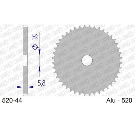 Couronne AFAM aluminium ultra-light anodisé dur 17404 - 520