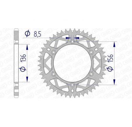 Couronne AFAM aluminium Ultra-Light anti-boue 15206 - 520