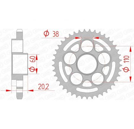 Couronne AFAM acier standard 50800 - 525