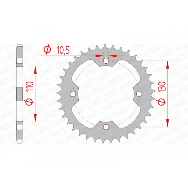Couronne AFAM acier standard 16406 - 520 Couronne AFAM acier standard 16406 - 520