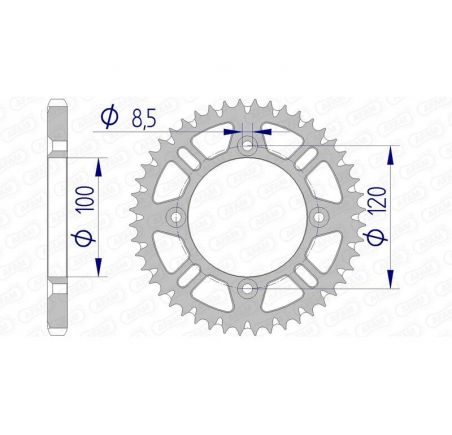 Couronne AFAM aluminium Ultra-Light anti-boue 15104 - 428