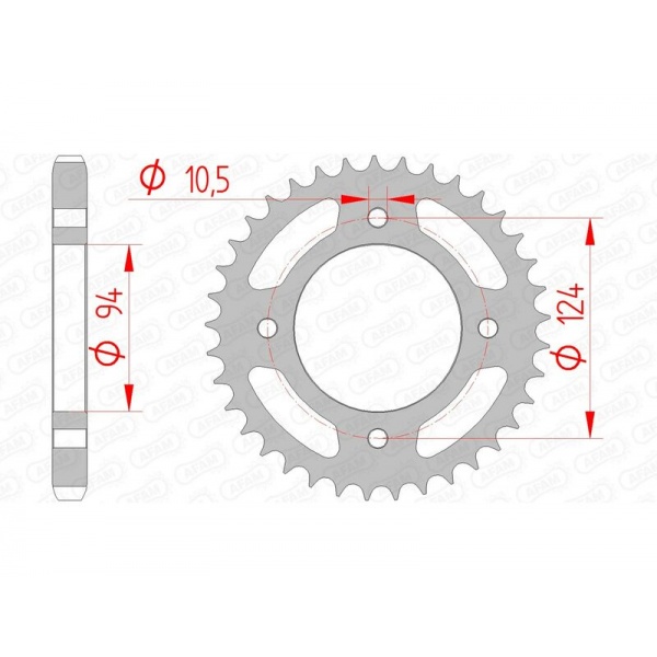Couronne AFAM acier standard 10505 - 530 Couronne AFAM acier standard 10505 - 530