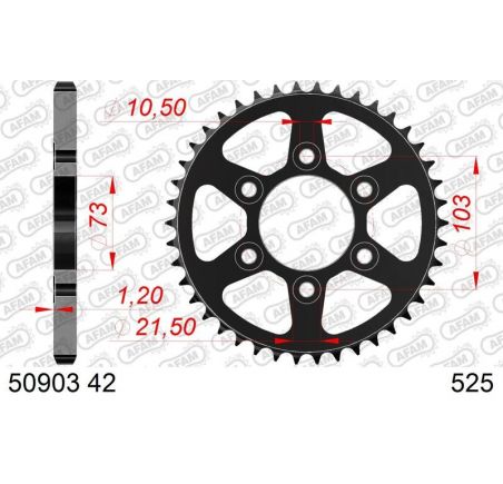 Couronne AFAM acier standard 50903 - 525