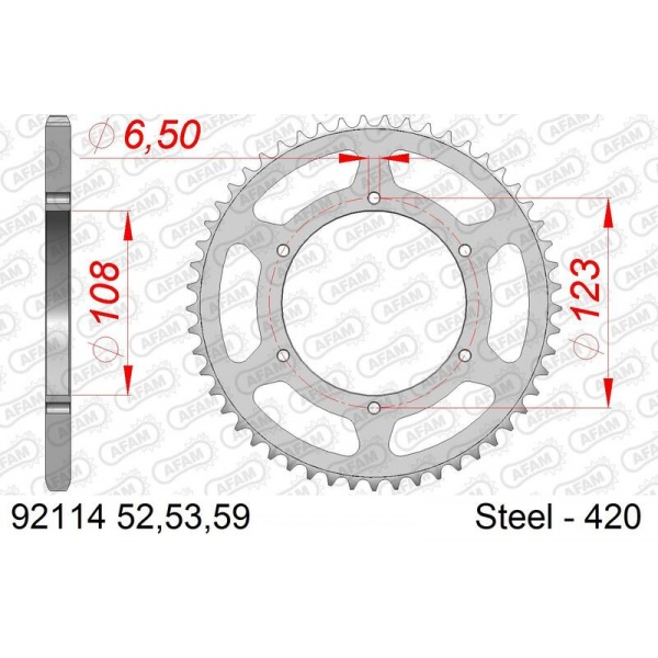 Couronne AFAM acier standard 92114 - 420 Couronne AFAM acier standard 92114 - 420