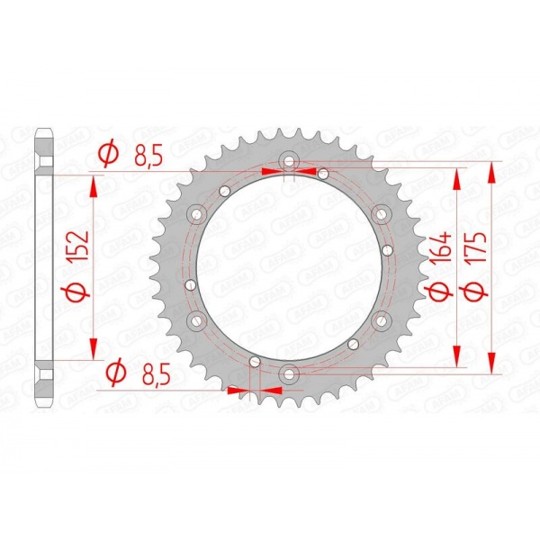 Couronne AFAM acier standard 12500 - 520