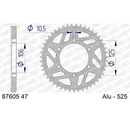 Couronne AFAM aluminium 87605 - 525