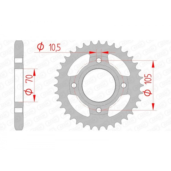 Couronne AFAM acier standard 10401 - 530 Couronne AFAM acier standard 10401 - 530
