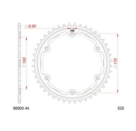 Couronne AFAM acier standard 86900 - 525