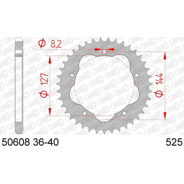 Couronne AFAM acier standard 50608 - 525 - Nécessite un porte couronne AFAM