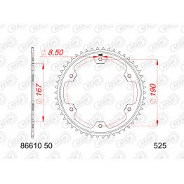 Couronne AFAM acier standard 86610 - 525