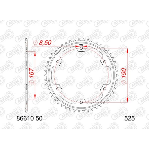 Couronne AFAM acier standard 86610 - 525