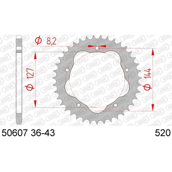 Couronne AFAM acier standard 50607 - 520 - Nécessite un porte couronne AFAM