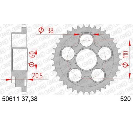 Couronne AFAM acier standard 50611 - 520