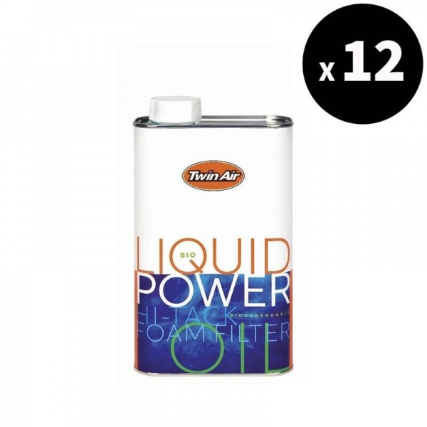 Huile pour filtre à air TWIN AIR Bio Liquid Power Foam biodégradable - Bidon 1L x12 Huile pour filtre à air TWIN AIR Bio Liquid Power Foam biodégradable - Bidon 1L x12