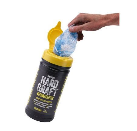 Lingettes à texture Tuff multi-usages DRAPER Hard Graft (pot de 80)