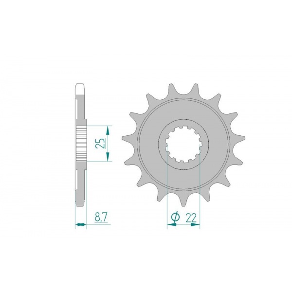 Pignon AFAM acier standard 28405 - 525 Pignon AFAM acier standard 28405 - 525