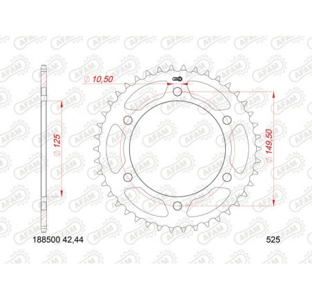 Couronne AFAM 44 dents acier pas 5205 type 188500