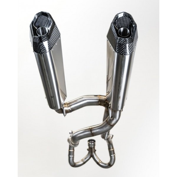 Ligne Supermotard complète double silencieux MT Race VM Racing Ligne Supermotard complète double silencieux MT Race VM Racing