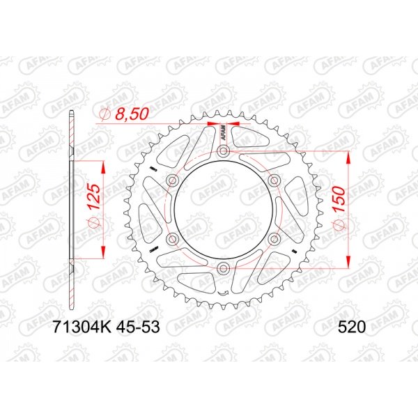 Couronne AFAM acier standard 71304K - 520