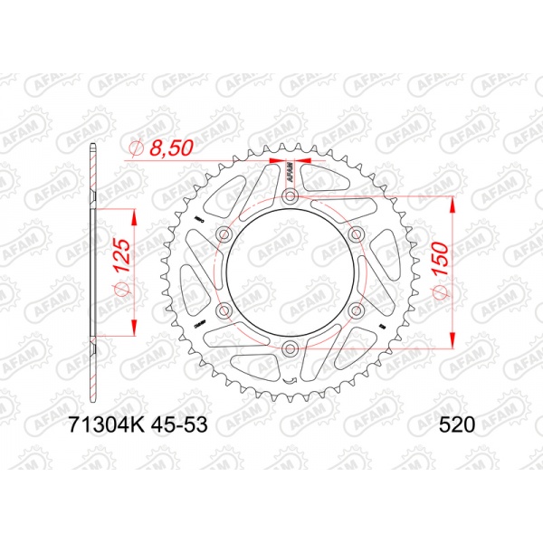 Couronne AFAM acier standard 71304K - 520 Couronne AFAM acier standard 71304K - 520