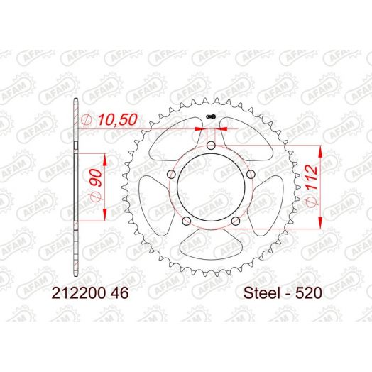 Couronne AFAM acier standard 212200 - 520