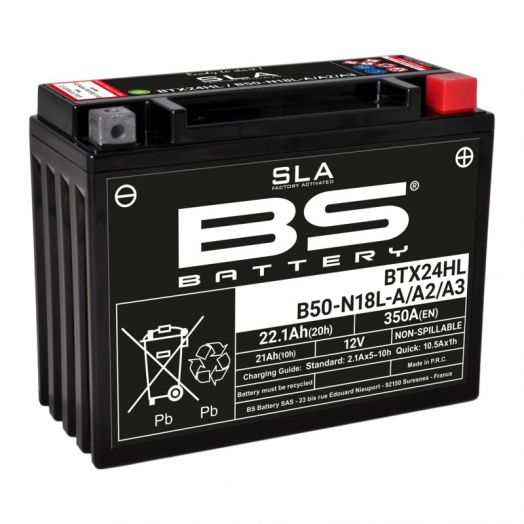 Batterie BS BATTERY SLA sans entretien activé usine - BTX24HL/B50-N18L-A/A2/A3