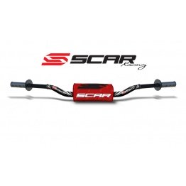 Guidon 28.6 SCAR Color O² Noir housse rouge Yamaha YZ/YZF