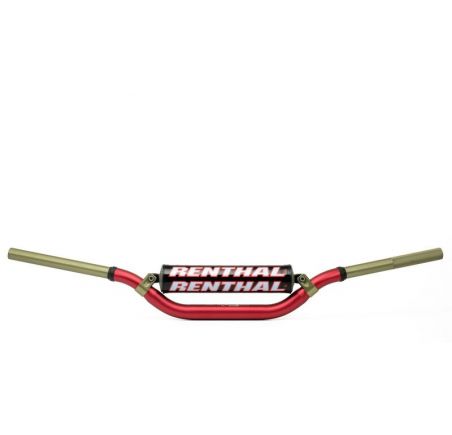 Guidon RENTHAL Twinwall 997 rouge RC/Honda CRF/Kawasaki KX-KXF