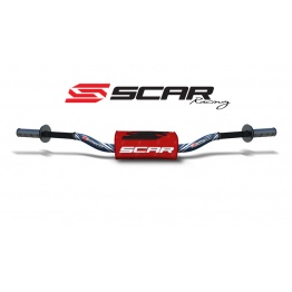 Guidon 28.6 SCAR Color O² Noir/bleu housse rouge Yamaha YZ/YZF