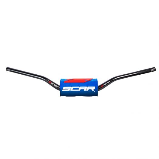 Guidon 28.6 SCAR O² noir housse bleu Honda/Kawasaki