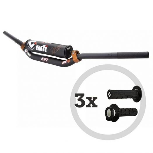 Kit guidon ODI CFT Podium MX 45 + 3 paires de revêtements MX V2 Lock-On semi-gaufrés