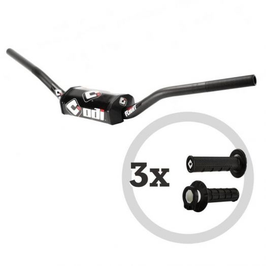 Kit guidon ODI Podium Flight MX 65 + 3 paires de revêtements MX V2 Lock-On semi-gaufrés