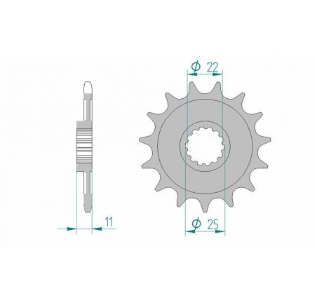 Pignon AFAM acier standard 37400 - 520
