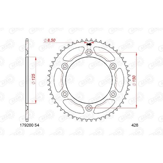 Couronne AFAM acier standard - 428