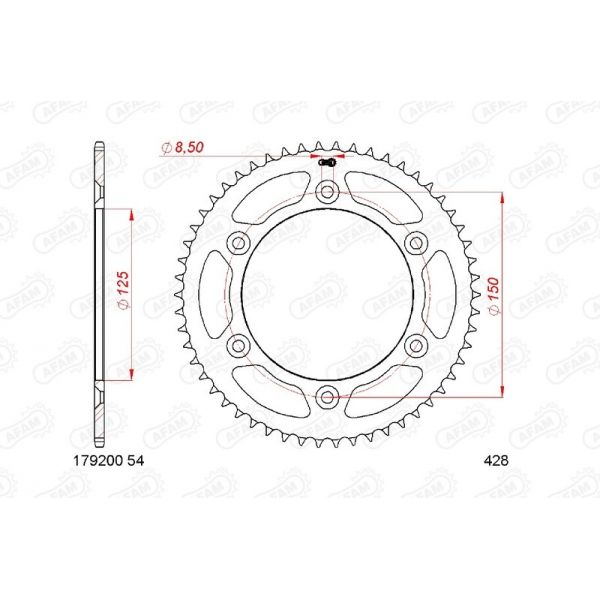 Couronne AFAM acier standard - 428