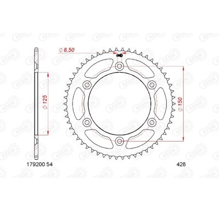 Couronne AFAM acier standard - 428