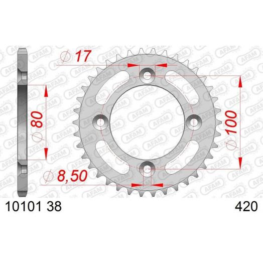 Couronne AFAM alu standard - 420