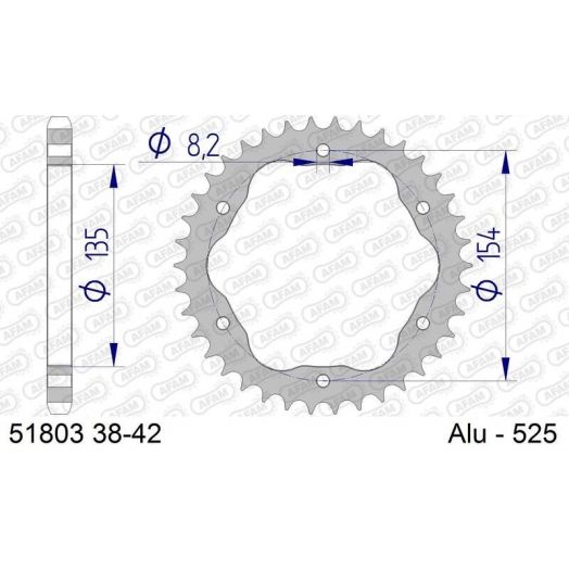 Couronne AFAM alu standard - 525